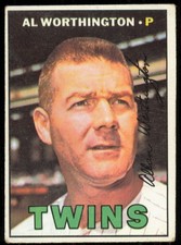 1967 TOPPS AL WORTHINGTON MINNESOTA TWINS #399 VG+