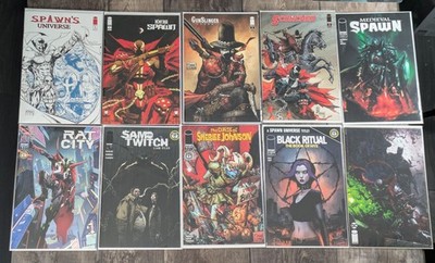 SPAWN #1 Pack of 10 - SPAWN'S UNIVERSE KING Spawn SCORCHED MEDIEVAL Spawn BATMAN