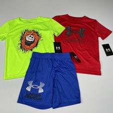 Under Armour Boys Size 5 Short Sleeve T-Shirt  Shorts, 3pc