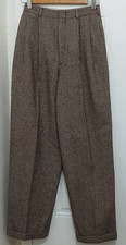 Vintage ralp lauren PURPLE LABEL women size 6 wool pants brown 24 waist gingham