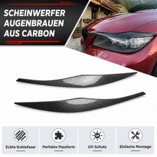 Für BMW 3er E90 E91 05-12 Carbon Optik Böser Blick Scheinwerferblenden