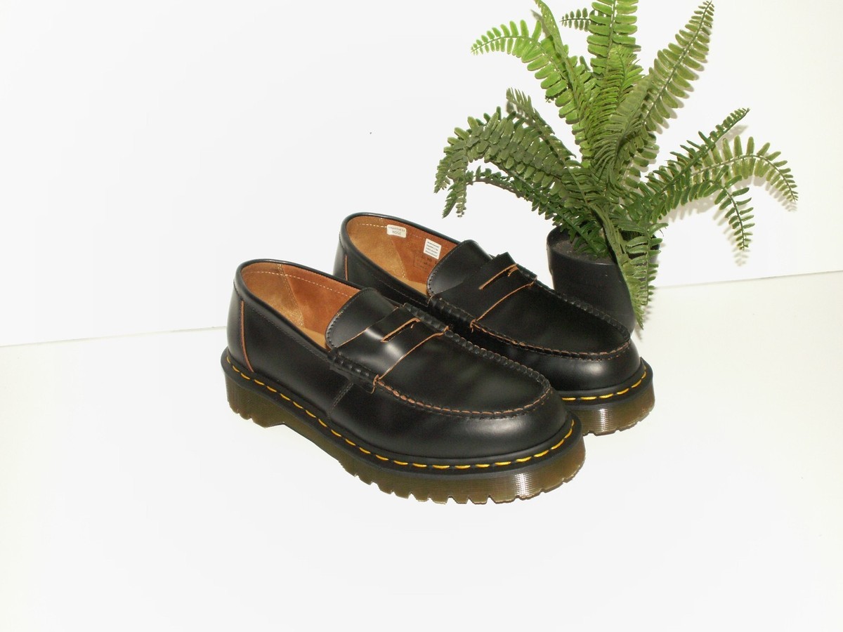 Dr. Martens PENTON BEX black quilon leather loafers MIE uk 10 eu 