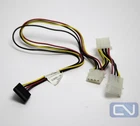 4-Pin Molex Male to Dual 2X Molex Female 1X SATA 15-Pin Female Power Splitter