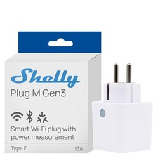 Shelly Plug M Gen3 Weiß - WLAN & Matter Smarte Steckdose, Leistungsmessung,