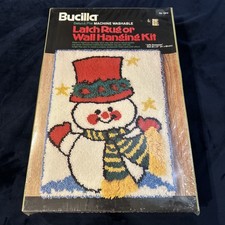 NOS Vintage BUCILLA Latch Rug Wall Kit Jolly SNOWMAN Sealed 12912 20x27