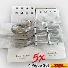 5 x SMEG Stainless Steel Cutlery 4 Piece Set European Style Tableware Kitchen