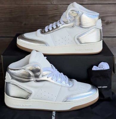 SAINT LAURENT 895$ SL/80 Vintage White Mid-top Sneakers Size 41.5 / 8.5 US