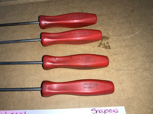 vintage Snap-on Tools USA 3ASH45A, 3ASHA, 3ASAA, 3ASH90A Set Of 4pcs Red Handle - Picture 4 of 8
