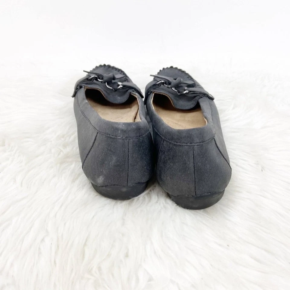 Naturalizer 8.5 M Womens Black Bow Detail Richelle Loafer Flats - Image 3 of 4