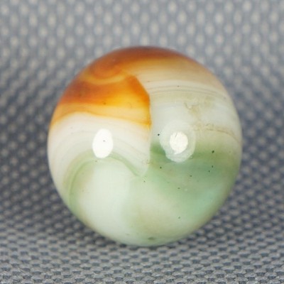 Vintage Marble: Mint 21/32 Akro Agate Green Orange Patch -One Killer Old Mib