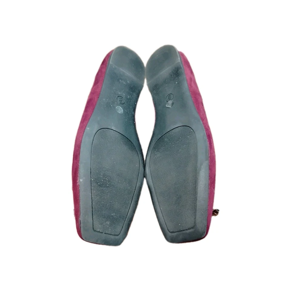 Liz Claiborne женщин балет плоский туфли квадратный носок памяти пены бордовый размер 8 М - Изображение 2 из 4