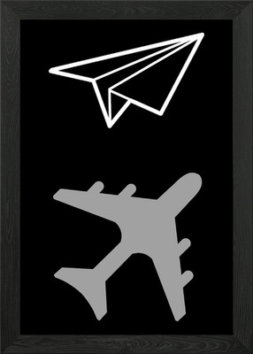Paperplane Shadow Artist o gerahmtes Wandbild Poster Leinwanddruck Bild