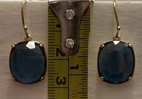 Ippolita London Blue Topaz Dangle Earrings Yellow Gold 18k Pierced Rock Candy - Picture 12 of 14