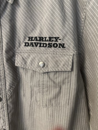 Camisa Harley Davidson Para Hombres Perla Botón a Presión, 2XL Manga Corta Logo Bordado - Imagen 3 de 7
