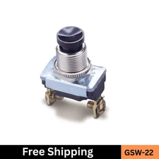 GSW-22 Push Button Switch SPST Off-Mom ON, 6A/120V AC, Screw Terminal