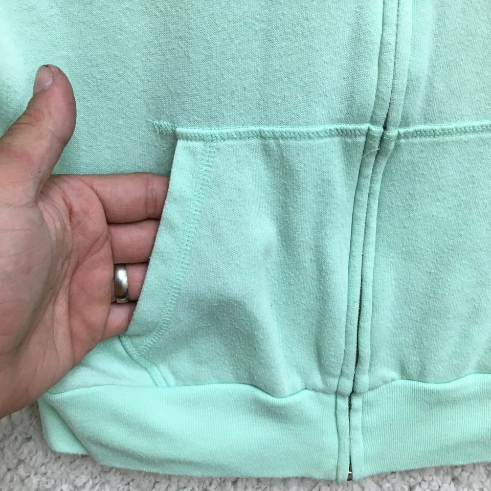 Suéter ROSA Victorias Secret Extra Pequeño Adulto Verde Cremallera Completa Logo Sudadera con Capucha Mujeres Foto 4 de 4