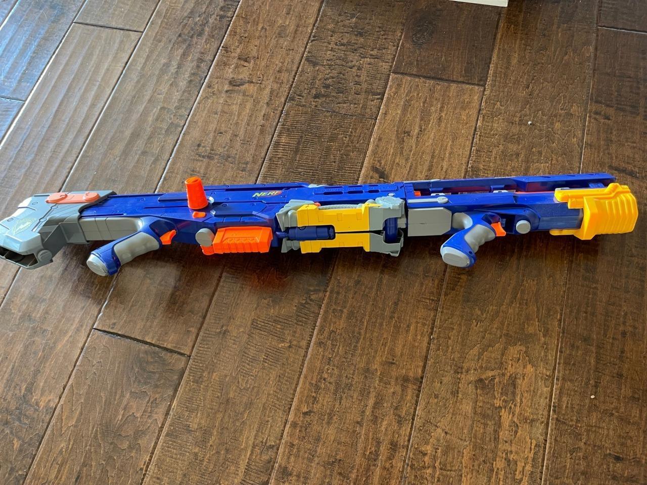 2006 Blue Nerf Gun Longshot CS6 NStrike Sniper Rifle Gun With