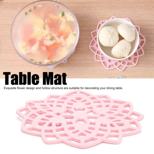 Pink Table Mat Hollow Heat Insulation Pad Cup Bowl Pot Holder Placemat - Afbeelding 1 van 16