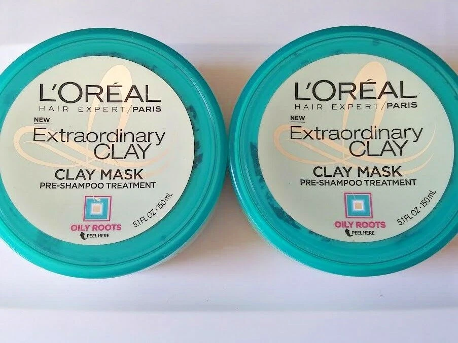 2X L'OREAL PARIS Hair Expert Extraordinary Clay Pre-Shampoo Mask Oily Roots New - Image 2 of 4