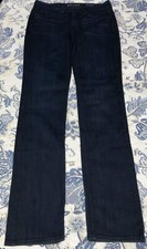 Spanx Jeans Womens Sz 27 28x32 The Slim X Straight Fit Denim Blue Dark Wash