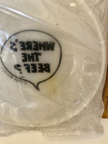 WENDY'S WHERE'S THE BEEF FRISBEE 1984 RARE NEAR MINT NEVER FLOWN . - Picture 5 of 8