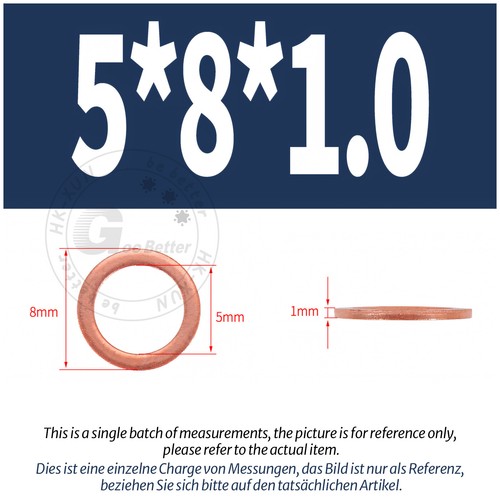 Copper Sealing Washers Metric - M3 M4 M5 M6 M8 M10 M12 - M60 Sump Plug Washer - Picture 18 of 130