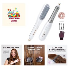 Pro Steam Straightener Brush, Steamline Pro 3 in 1 Straightening Brush, Steam...