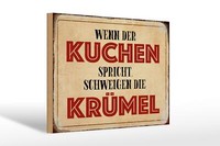 Holzschild Spruch 30X20 Cm Wenn Kuchen Spricht Schweigen Deko Schild Wooden Sign