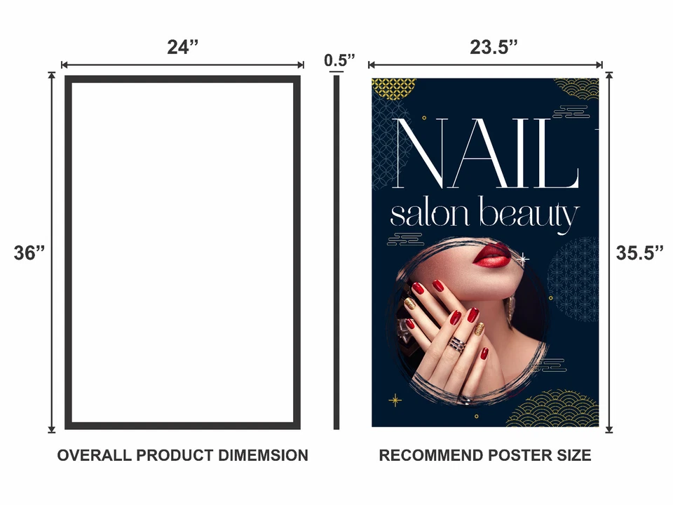 24"x36" LED Backlit Movie Poster Frame Light Box Display; Custom Poster Included - Image 2 of 4