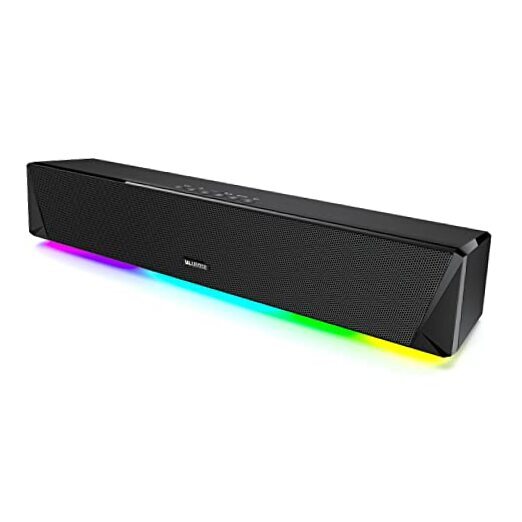 Computer Speakers, 24W Bluetooth Computer Soundbar, 3.5mm Aux-in Computer