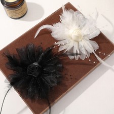 5x Fairy Feather Mesh Fabric Flower DIY Handmade Hairpin Costume Sew Accessories