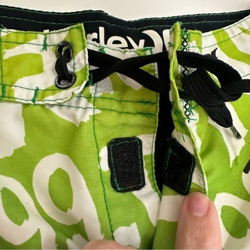 Hurley Boys 1999 Youth Stencil Board Swim Hybrid Shorts Green Size 7 - Picture 2 of 6