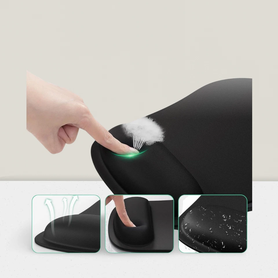 Mouse Pad with Wrist Rest Keyboard Memory Foam Support Non-Slip Ergonomic Set - Image 4 of 4
