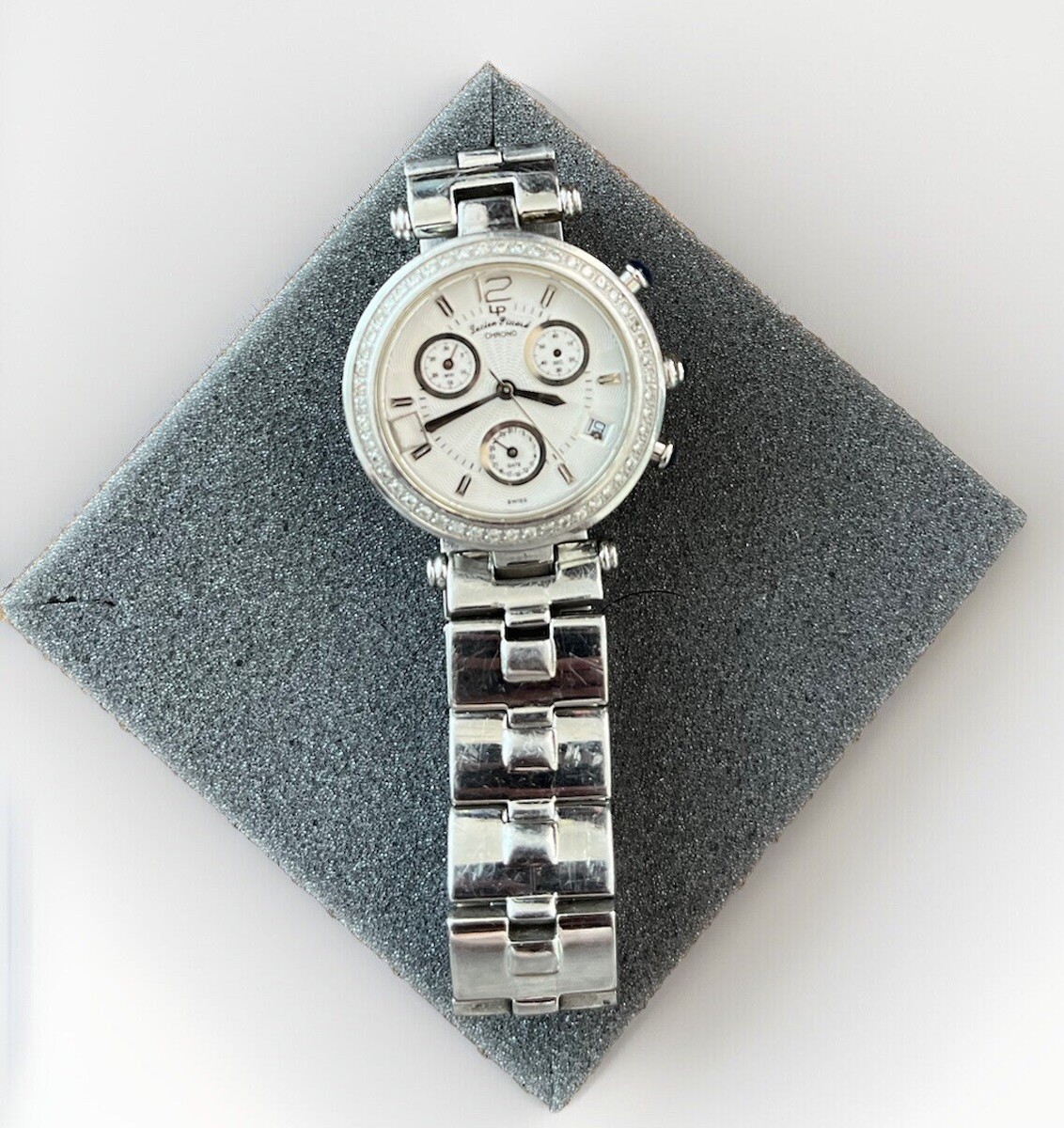 Lucien Piccard Chronograph White Dial Diamond Bezel Swiss  display picture 2