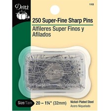 Dritz 250 Super-Fine Sharp Pins, Size 20, 1-1/4 Inch
