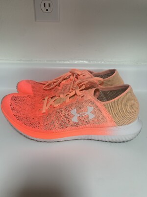 Womens Under Armour Threadborne Blur Shoes Orange Hot Pink Sz 9.5 Vgc 