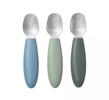 Cloud Island Stainless Steel Spoons 3-Pack Blue  Green NEW 