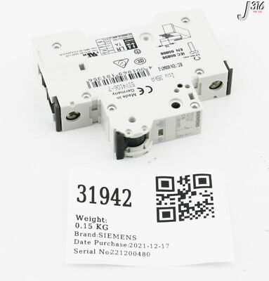 31942 SIEMENS 1-POLE CIRCUIT BREAKER, 6A (NEW) 5SY4106-7 | eBay