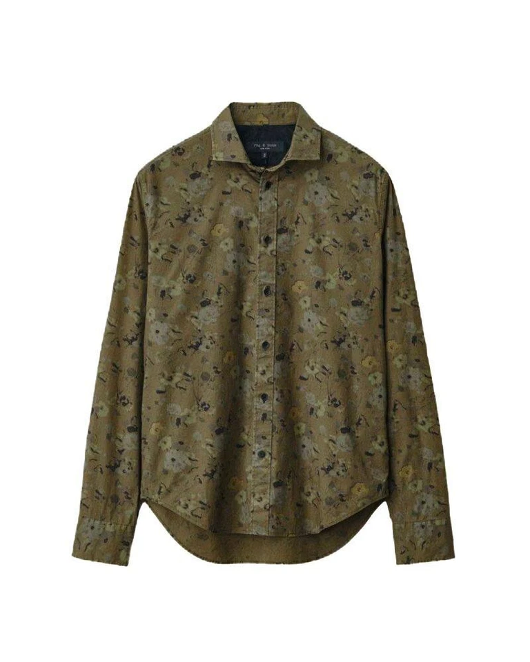 rag & bone new york Army Floral Pursuit Rove Shirt XXL Men's Green New with Tags - Image 3 of 4