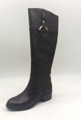 Alfani Briaa Dark Brown Leather Knee High Riding Boot Wmn's Size 7.5 M