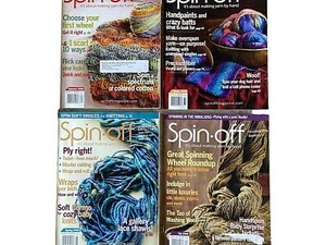 Spin Off ~ Lot of 4 Magazines from 2008 ~ Spun Wool ~ Making Yarn ~ Projects