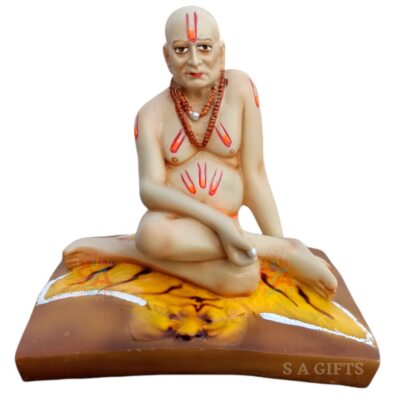 Swami Samarth Gott Idol IN Sitzen Position für Armaturenbrett Marmor Dust 12.7cm