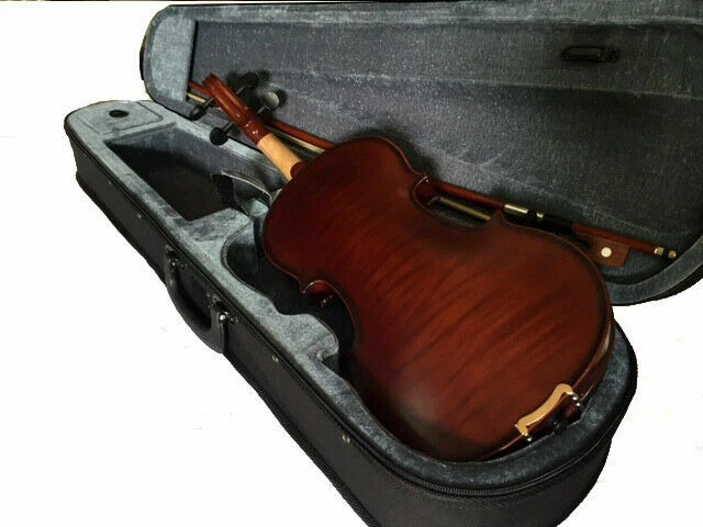 NEW 4/4 FULL SIZE VINTAGE DARK FLAMED CONCERT VIOLIN/FIDDLE-GERMAN - Image 3 of 4