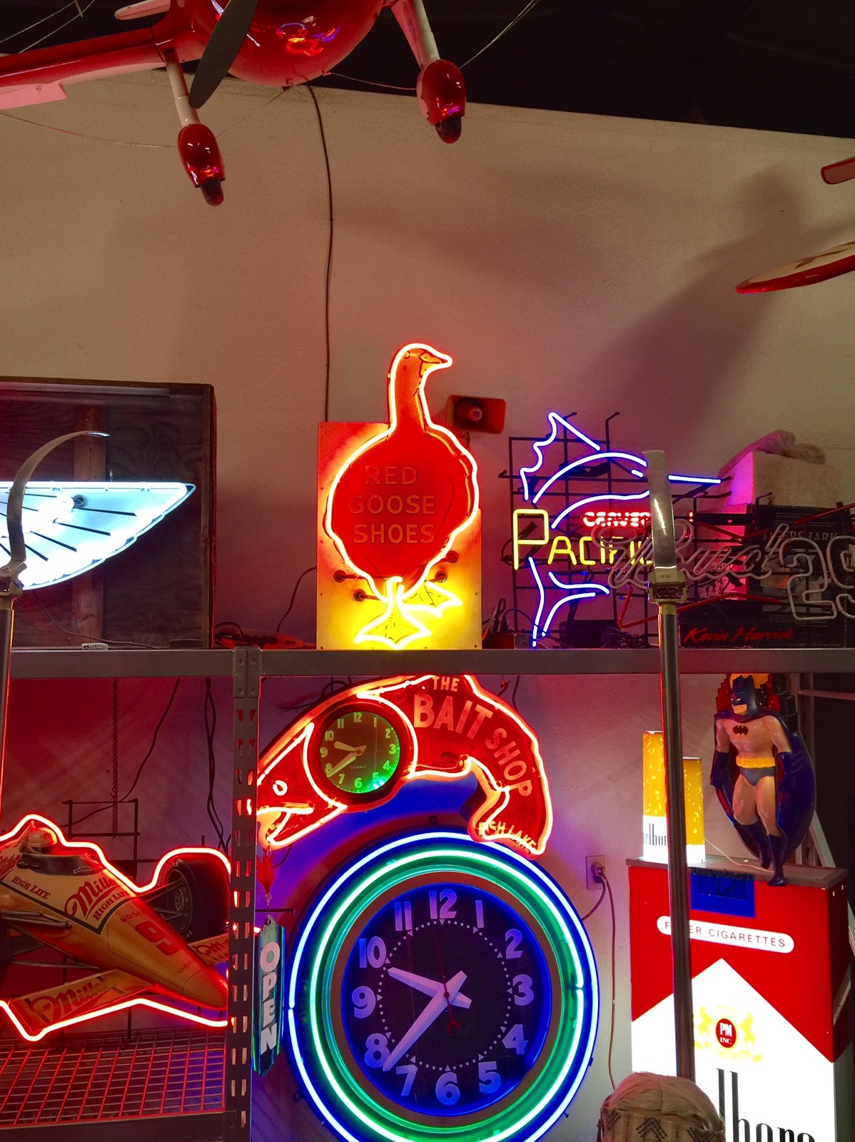 "RED GOOSE SHOES" PORCELAIN LARGE NEON SIGN 36" H X 19" W 11" D GREAT