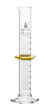Eisco Labs 100mL Graduated Cylinder, Hexagon Base - Class B Borosilicate Glass
