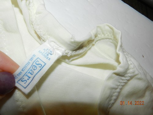VTG Sears nylon/spandex 26632 SM W5 24-26(260) Panties Granny White delicate - Picture 2 of 4