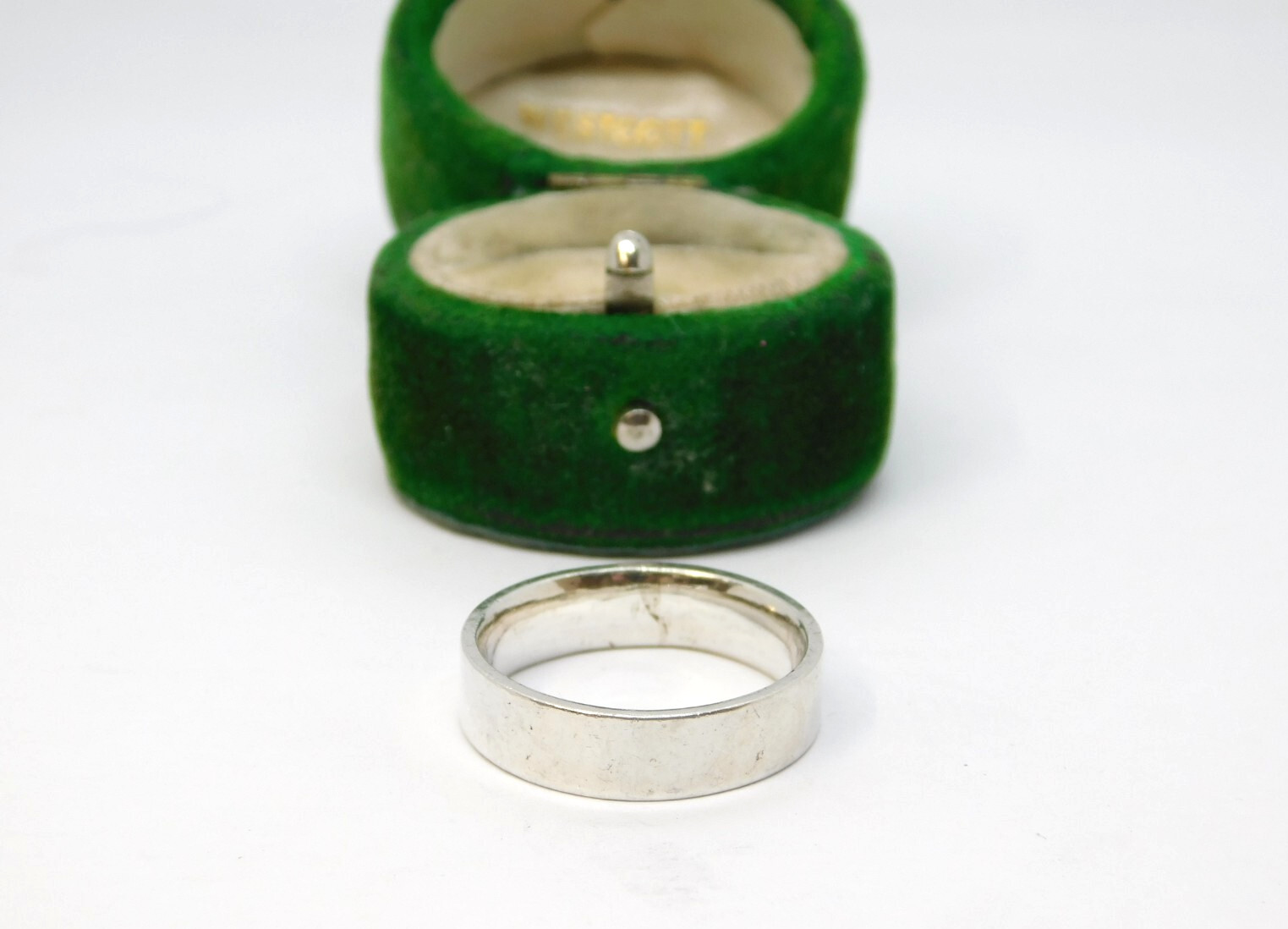 Sterling Silver Plain Solid Band Ring Vintage c19… - image 1