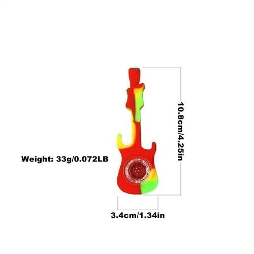 Compre 1 y obtenga 1 bong de silicona con forma de guitarra gratis 1 o 7 orificios color aleatorio ENVÍO A CA - Imagen 8 de 8