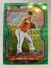 Keegan Akin 2021 Panini Prizm Green Wave Prizm Parallel #14 Baltimore Orioles