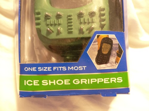 XGear Arctic Series Ice Shoe Grippers Metal Cleats One Size Fits Most Green NEW - Picture 2 of 6